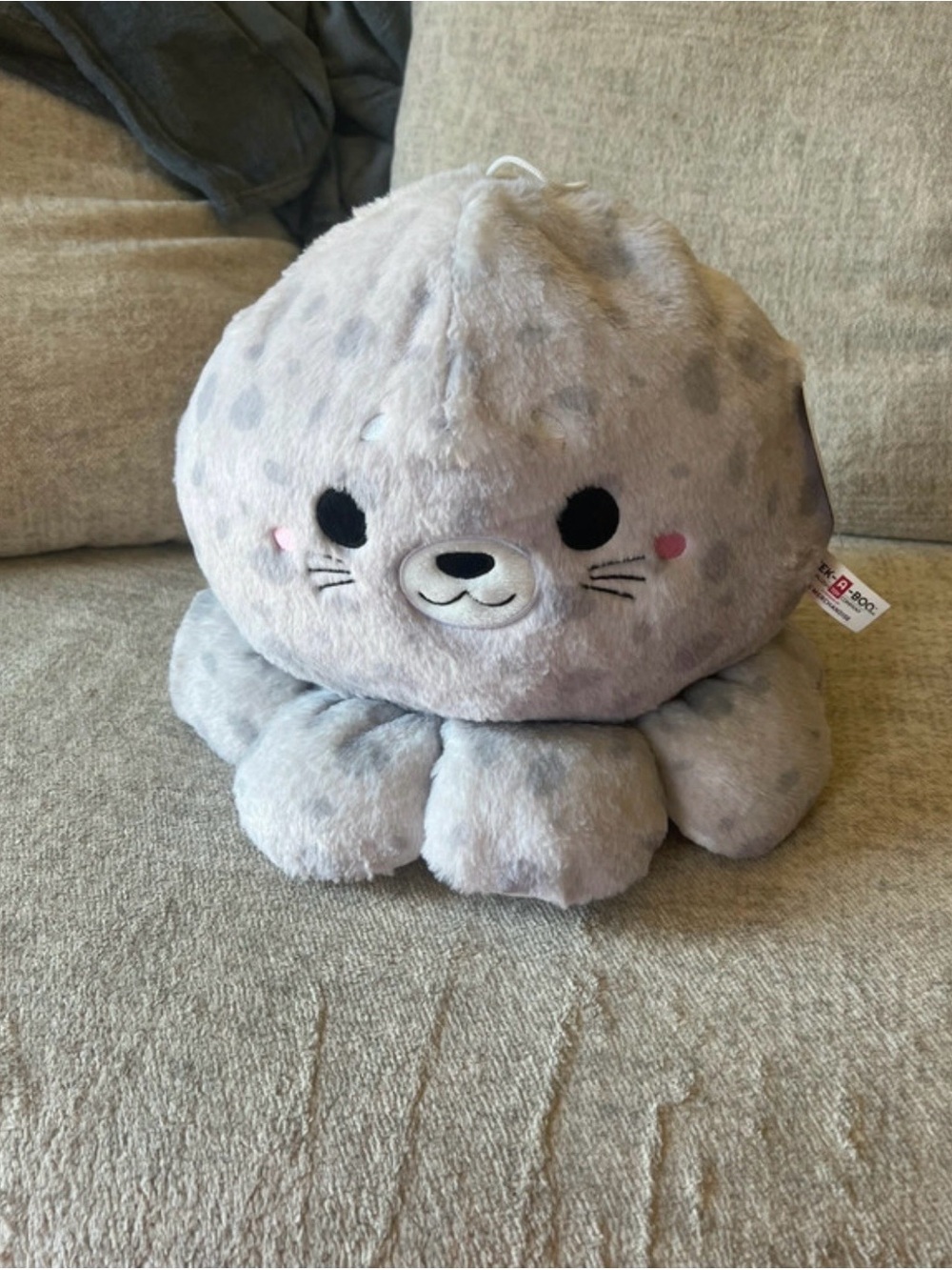 Peek-A-Boo Toys Octo Pals Gray Spotted Seal Octopus Plush NWT